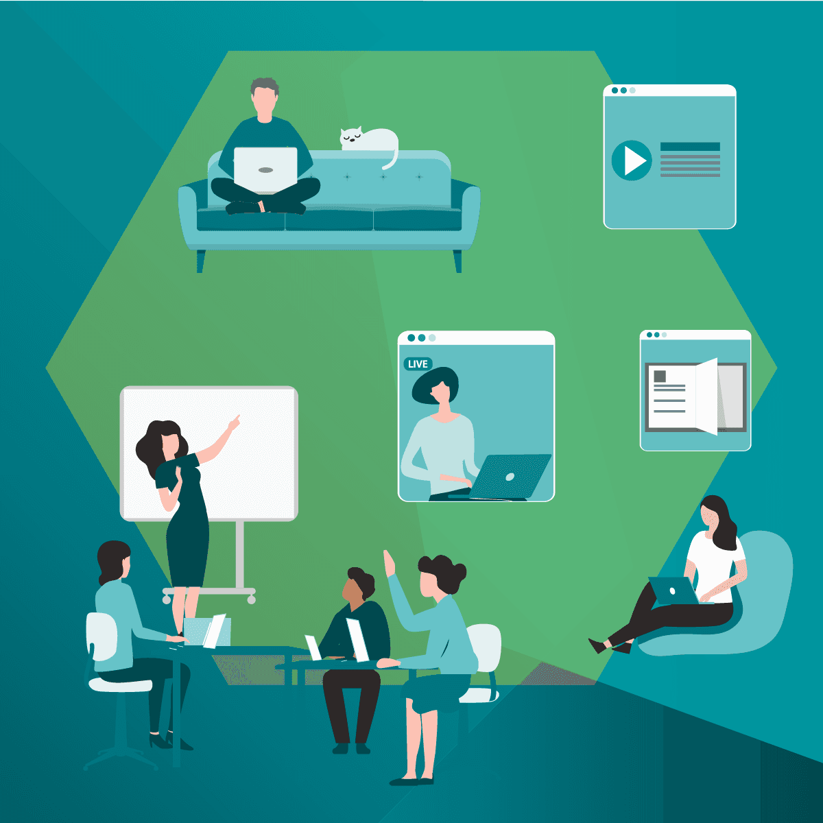 Flat Design blended Learning